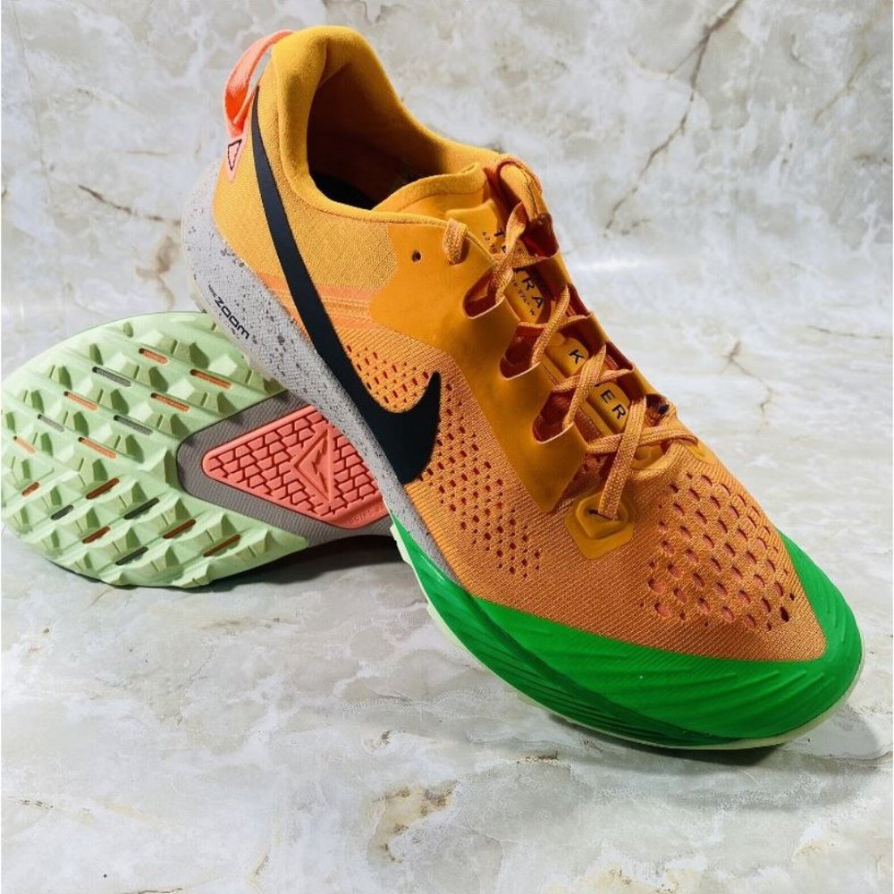 Nike Air Zoom Terra Kiger 6 Orange Green Trail Running Shoe CJ0219-800  Men's 9
